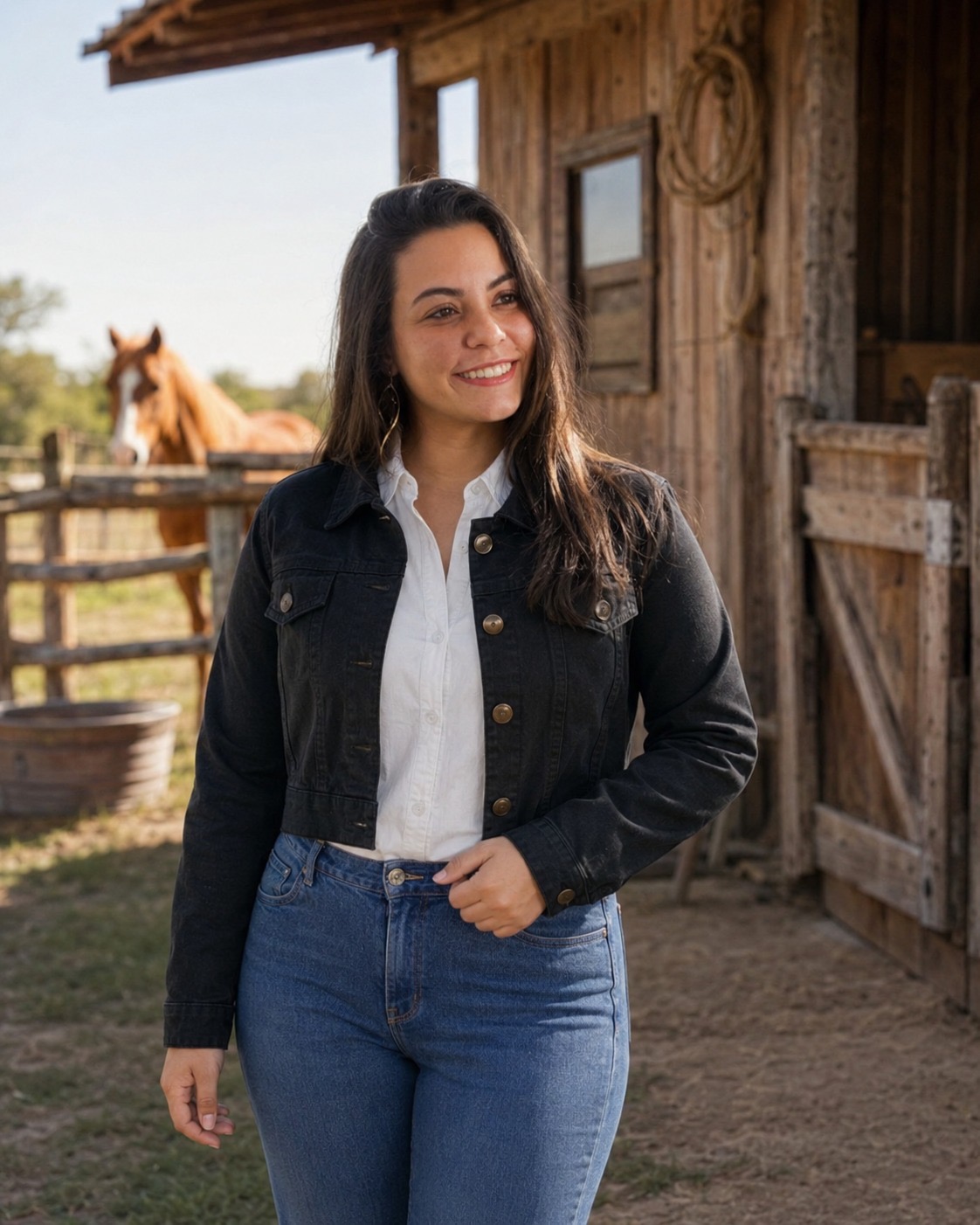 Jaqueta Jeans Feminina - Imagem 1